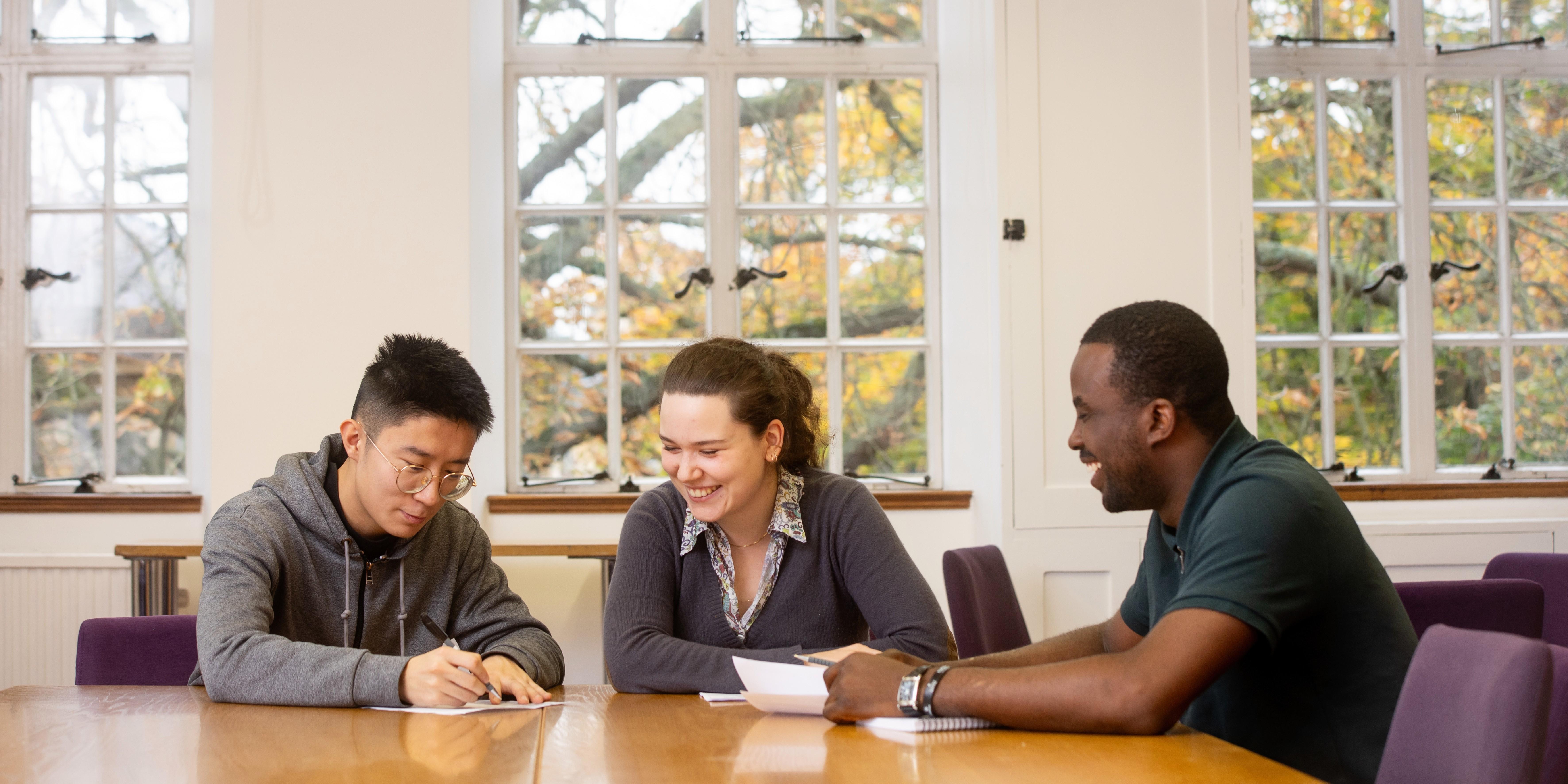 Students at a meeting room